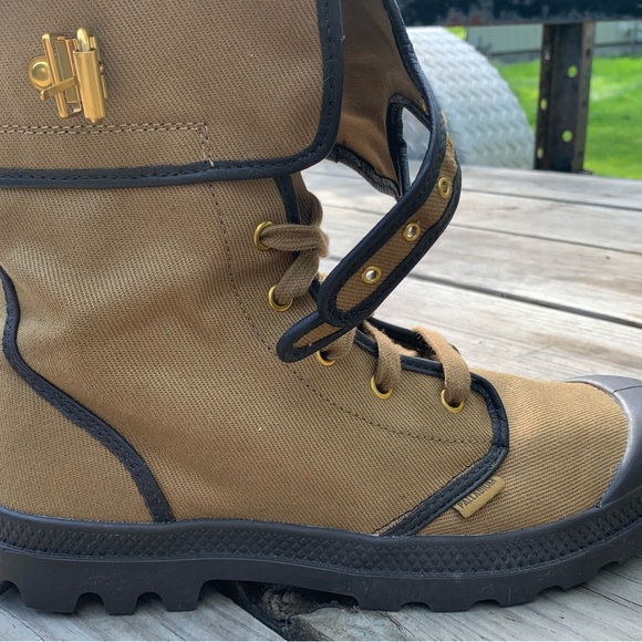 Palladium pampa peloton zip boots women's DULL GLD/AFTERDRK 93489-233-M Size 10 - Picture 3 of 12